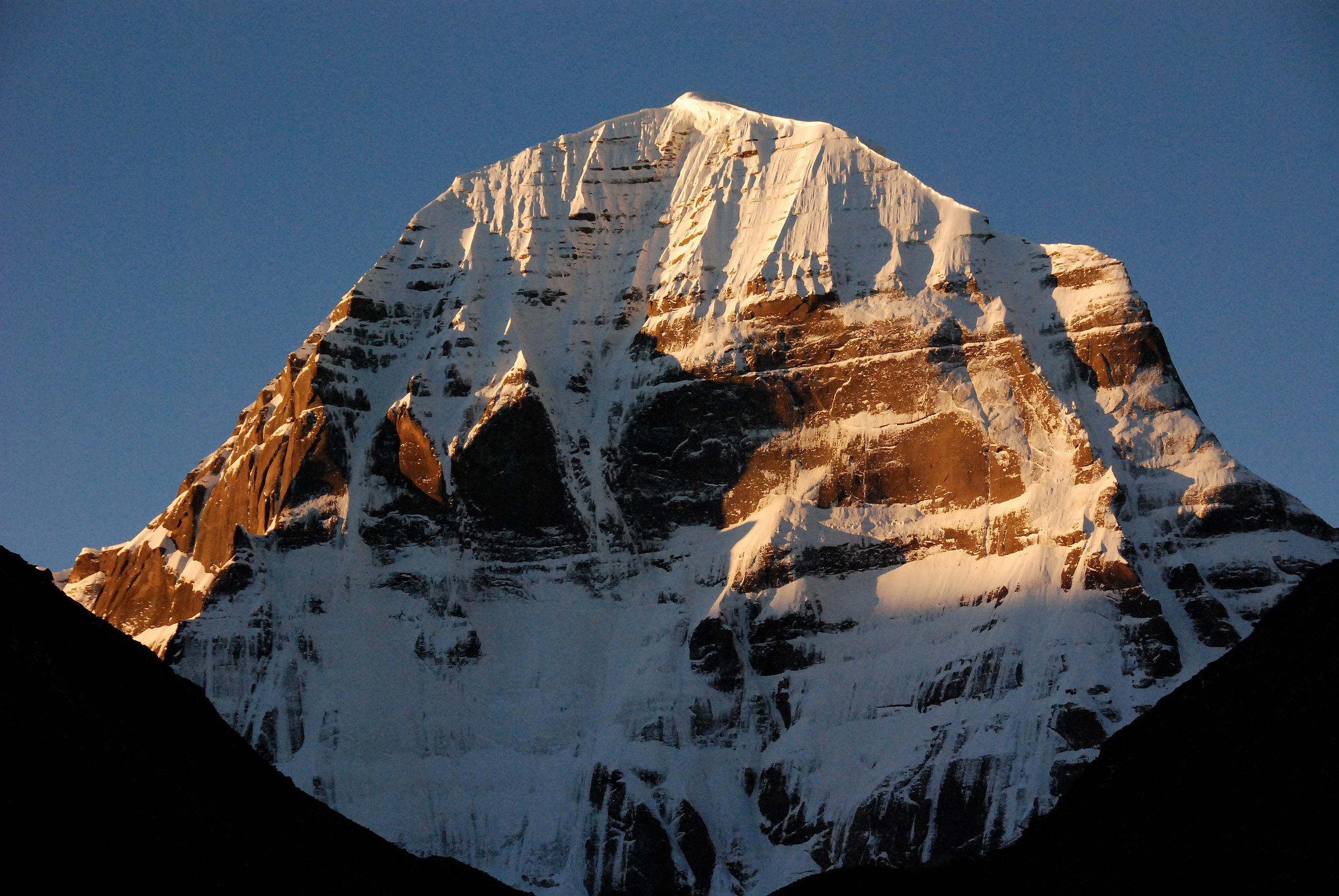 41 Mount Kailash North Face Sunrise From Dirapuk On Mount Kailash Outer Kora Sunrise on Mount Kailash North Face is just perfect from Dirapuk.